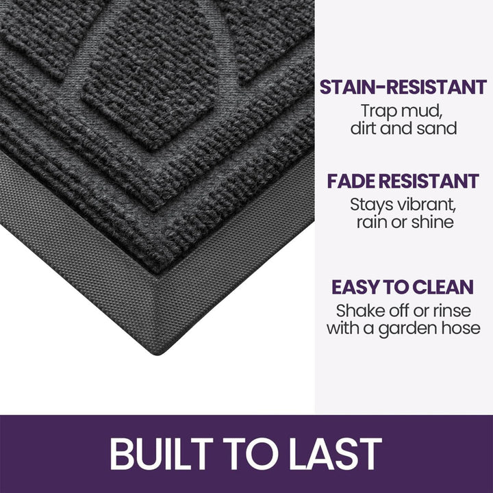 DEXI Fussmatte Aussen rutschfest 40 x 60 cm, Schmutzfangmatte Waschbar, wetterfest Fussmatte Innen f