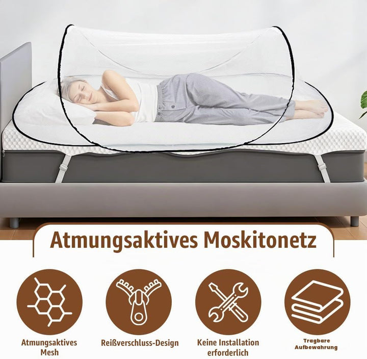 Moskitonetz Reise, 200 x 80 x 56 cm Faltbares Mückennetz, Moskitonetz Pop Up, Fliegennetz Bett, Outd