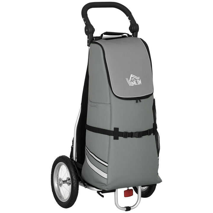 HOMCOM 2 in 1 Lastenanhänger Einkaufstrolley für Einkaufswagen Fahrradanhänger Transportanhänger mit