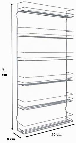 Metaltex 364636000 Pepito Gewürzregal 6-Etg. 36x8x71cm, silber 36x8x71 cm Silber, 36x8x71 cm Silber
