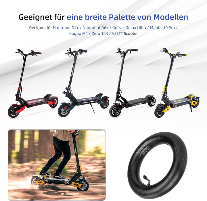 ulip (2 Pack 10x2.5 Ersatz-Innenschläuche mit 90 Grad für Nanrobot D4 Plus D6+ Gotrax Gmax Ultra Man