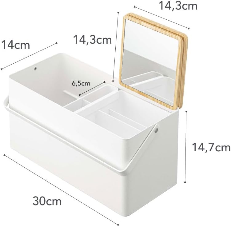 YAMAZAKI Tower 5453 Make-up Box, Weiss, Weiss
