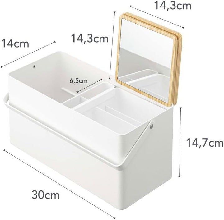 YAMAZAKI Tower 5453 Make-up Box, Weiss, Weiss