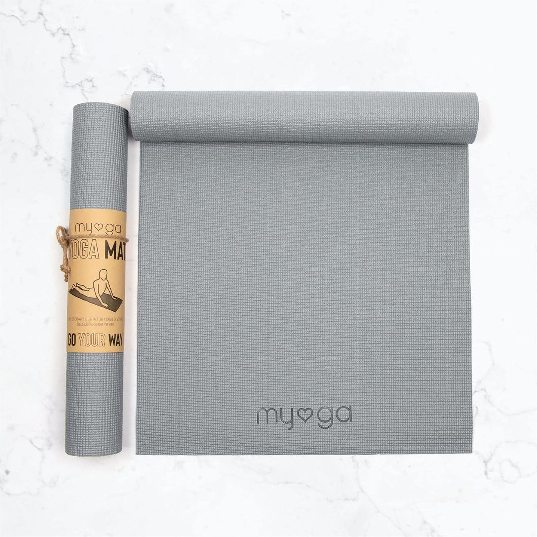 Myga Yoga-Starter-Set – Yogamatte, 2 Yoga-Blöcke und Yogagurt – Starter-Set mit Matte, 2 Steinen & M