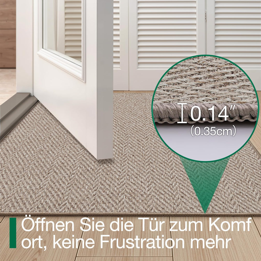 LUMI Extra Dünne Fussmatte Innen 120x180 cm, Eingangsmatte, Deep Beige Deep Beige 120 x 180 cm, Deep