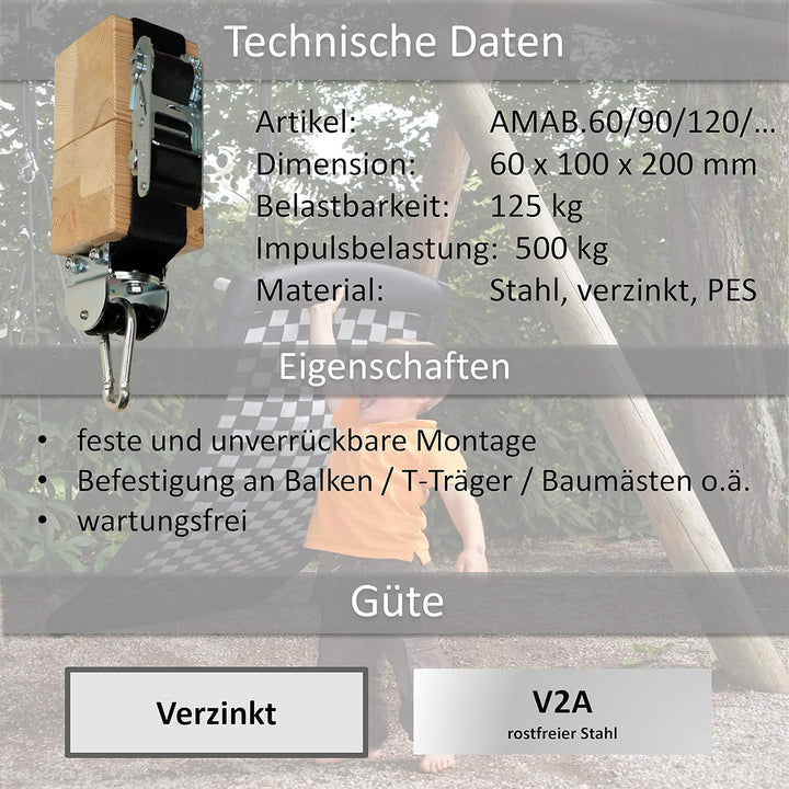 Flexible Bandschelle bis Ø30 cm oder 95 cm Umfang mit MARATHON Rollengelenk 96 cm, 96 cm