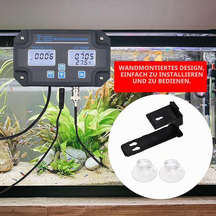 DANOPLUS Smart Water Quality Tester, 24 Stunden drahtlose App-Überwachung von pH EC TDS Salzgehalt S