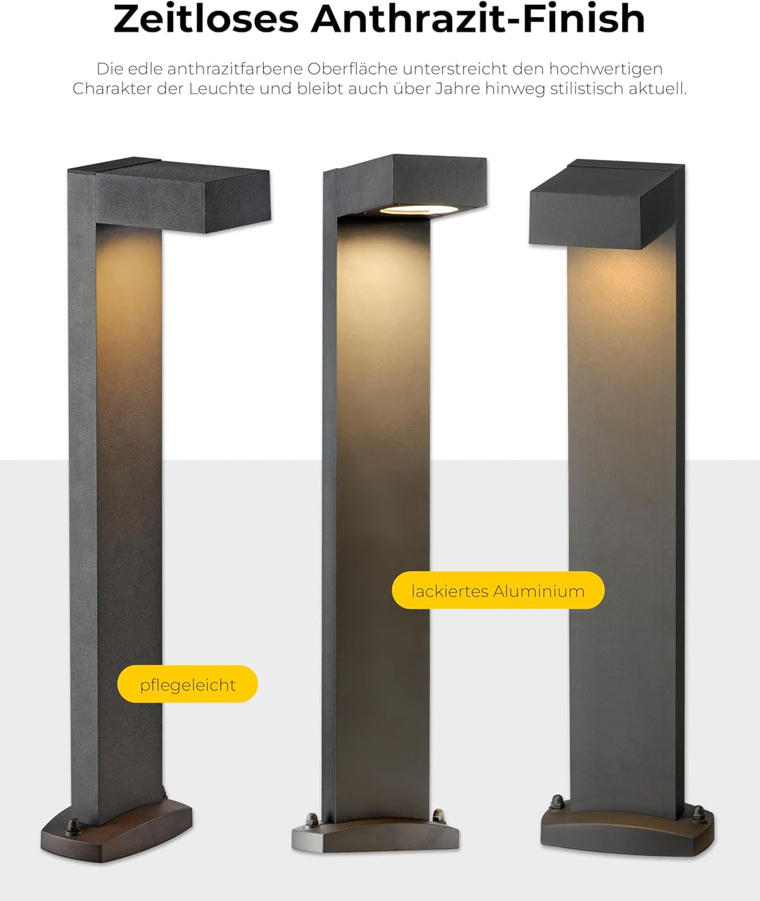 SLV QUADRASYL | Design Aussen-Standleuchte, Aussenbeleuchtung, Outdoor LED Wege-Leuchte, Weg-Beleuch