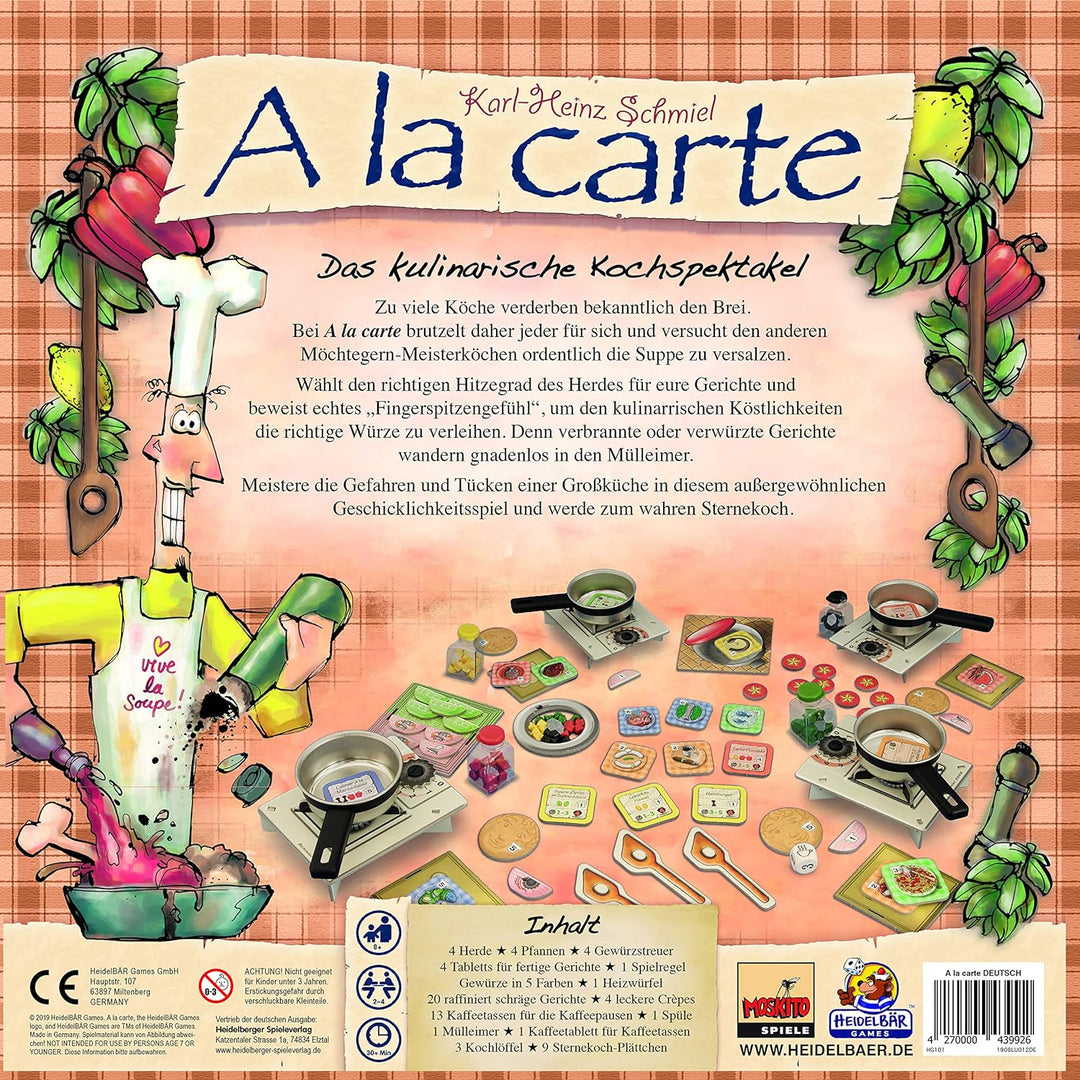 Heidelberger Spieleverlag, HeidelBÄR Games - A la carte - Kochspiel, für 2-4 Spieler, ab 8 Jahren -
