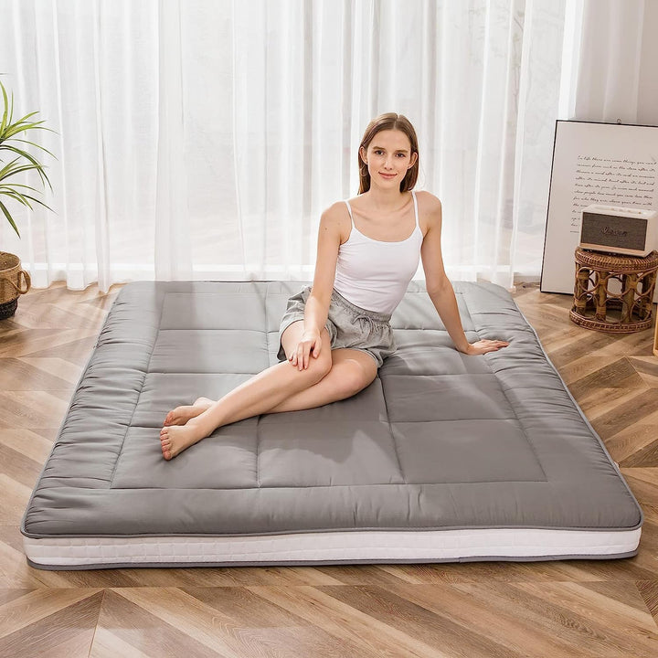 MAXYOYO Futon Matratze, Gepolsterte Japanische Bodenmatratze Gesteppte Bett Matratzenauflage, Extra