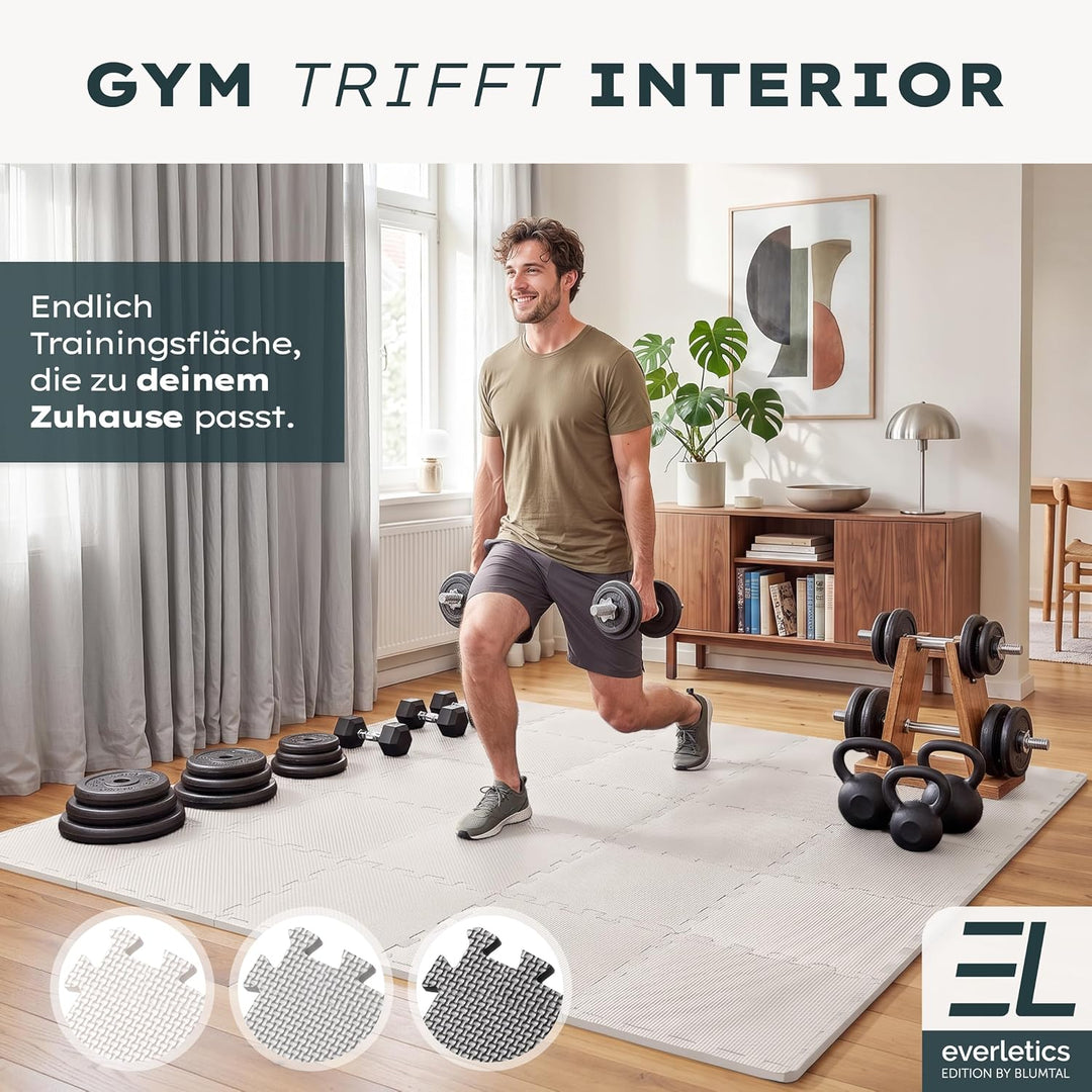 Blumtal Bodenschutzmatte Fitness Set Creme 36er Set, Creme 36er Set