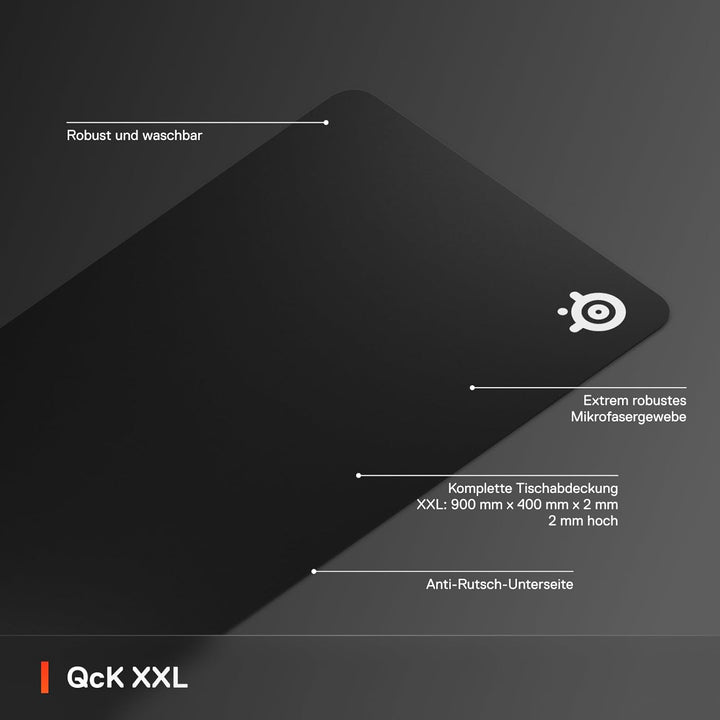 SteelSeries QcK Gaming Mauspad - XXL Stoff - Erstklassiges Tracking und Stabilität - E-Sports-Mousep