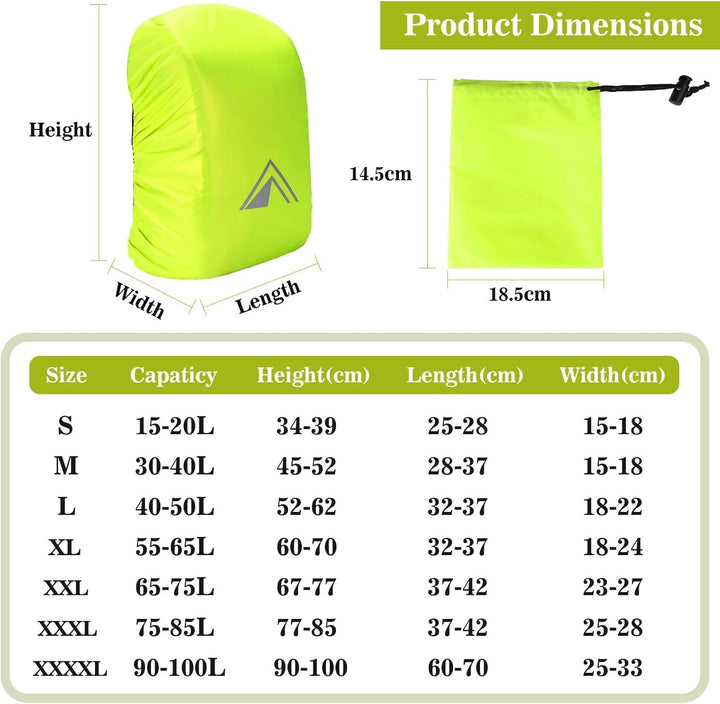 Regenschutz für Rucksäcke, Schultaschen, wasserdichter Rucksack-Regenschutz mit pyramidenförmigem Re