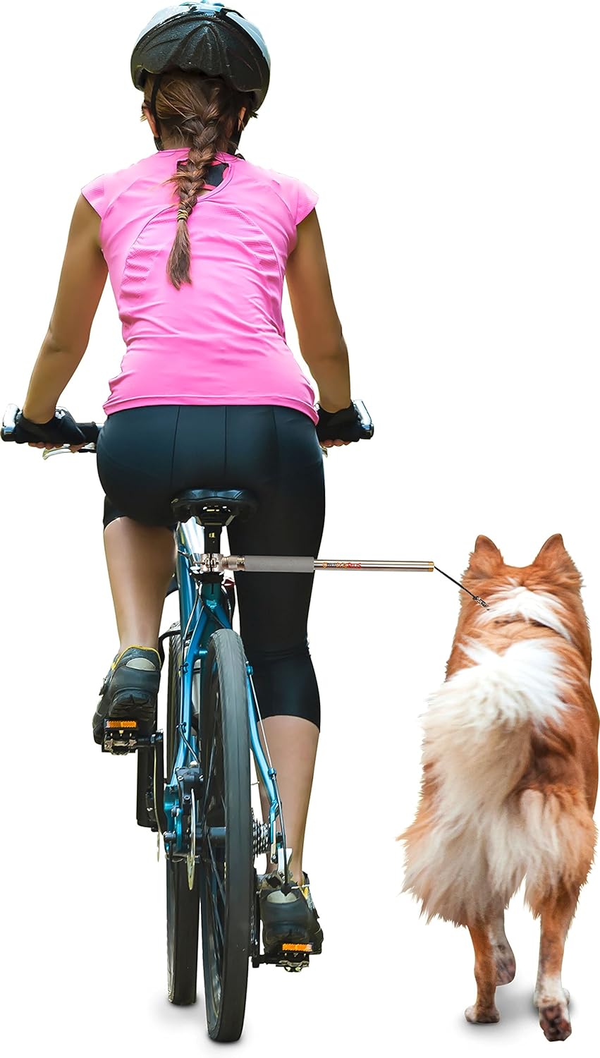 dobar® 62000 Walky Dog Plus Hunde Fahrradleine - Abstandhalter aus Edelstahl - Fahrradhalter mit Dre