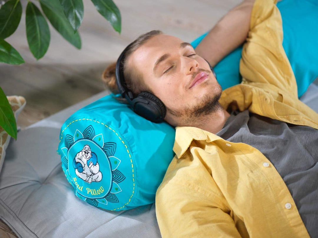 Soul Pillow Rolle 90x22cm | Seitenschläferkissen | Meditationskissen | Relax-Kissen (blau), Blau