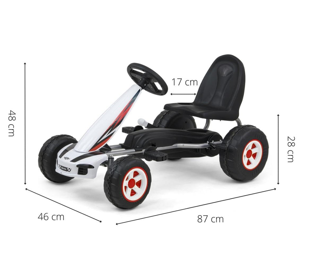 Milly Mally Pedal-Gokart Rutscher Viper, weiss, 5901761125856