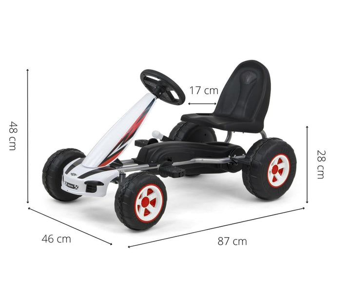 Milly Mally Pedal-Gokart Rutscher Viper, weiss, 5901761125856