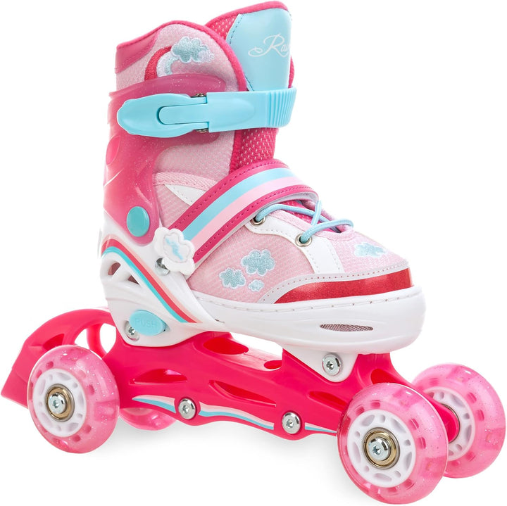RAVEN 3in1 Inline Skates Triskates Rollschuhe Inliner für Kinder Mädchen verstellbar 27-30 (16,5cm-1