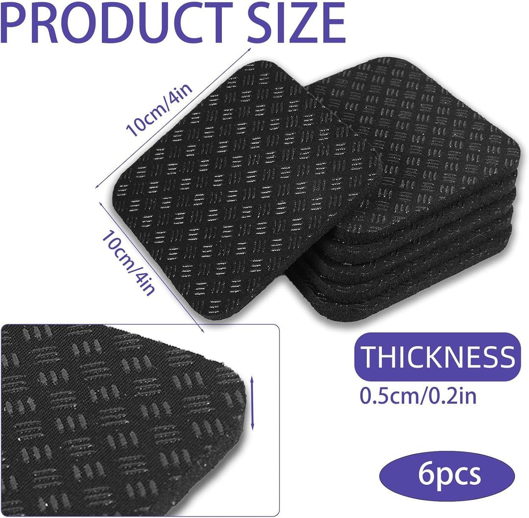 6 Stück Laufbandmatten-Pads, 10x10cm Hochdichte Silikon-Laufbandmatte für Teppichböden Doppelseitige