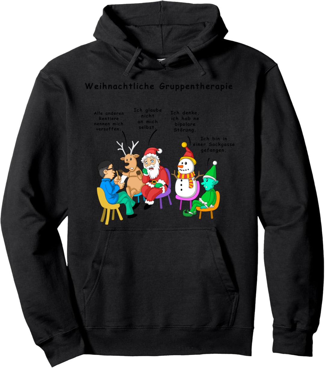 Weihnachtsgruppen-Therapie Rentier Weihnachtsmann Kobold Pullover Hoodie