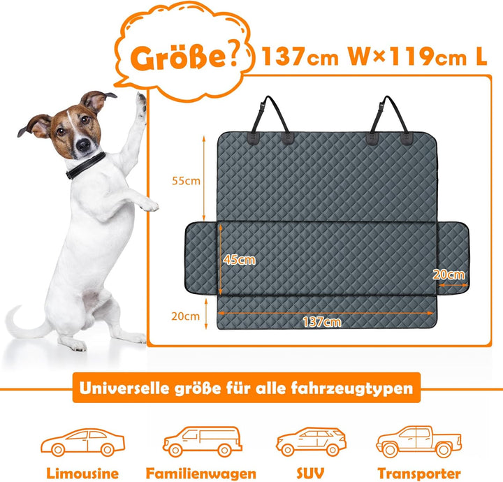 JOEJOY Hundedecke Auto Rückbank, Hundeschutz Auto Rückbank Kratzfeste und Wasserabweisende, Autoscho