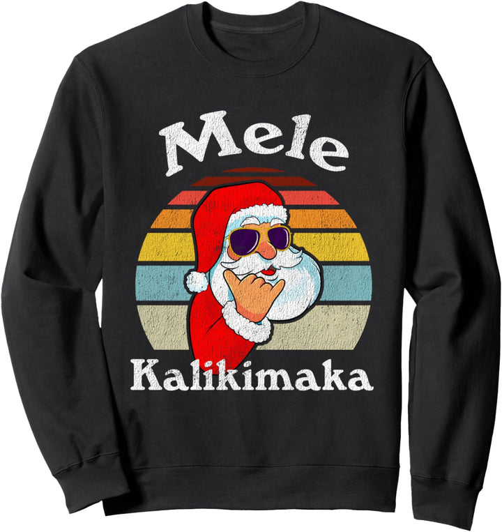 Mele Kalikimaka Retro Weihnachten Santa Shaka Hawaii Sweatshirt