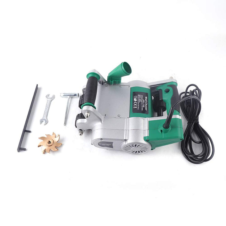 Wandschlitzmaschine 1100W 220V Mauerfräse Grün Aluminiumlegierung Elektrische Wandschlitzmaschine, 3