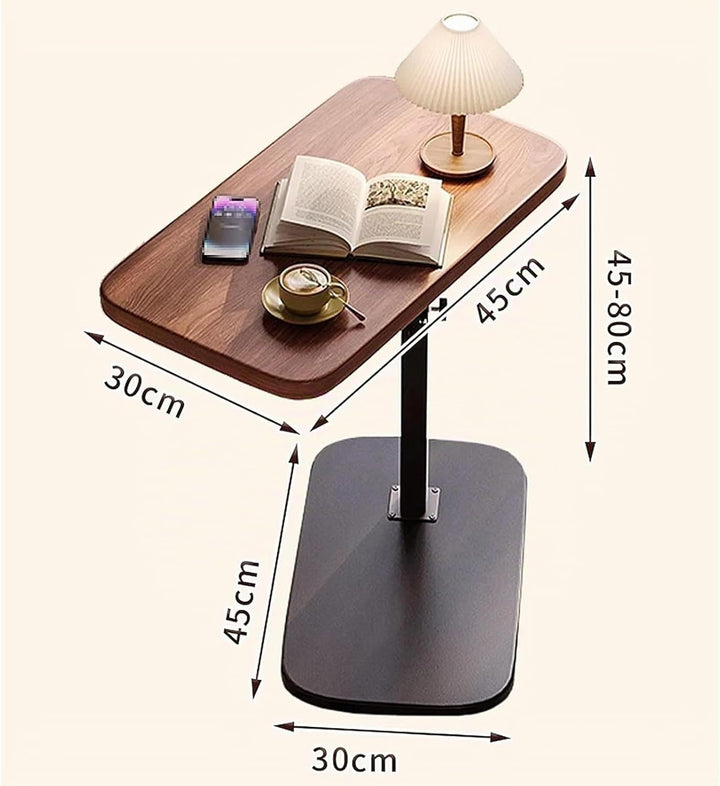 Beistelltisch Holz Klein Couchtisch Sofatisch: C Form Höhenverstellbar Couch Mobiler Kaffeetisch Kle