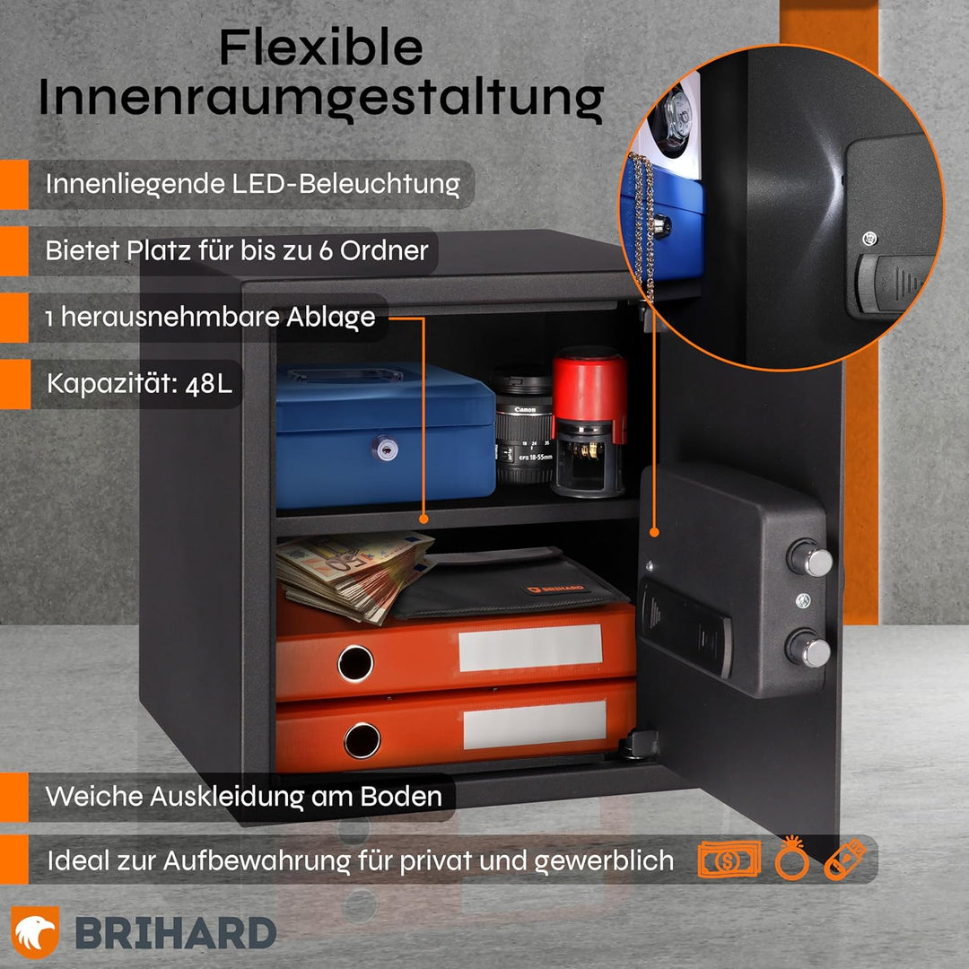 Brihard Betriebs Safe Elektronischer - 40x38x38cm Sicherheitsbox mit LED-Bildschirm, Digitalem Zahle