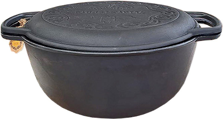 Maysternya™ Gusseisen Dutch Oven - Outdoor cooking - BBQ Bratpfanne Gusseisen - Schwarz (6 Liter), 6