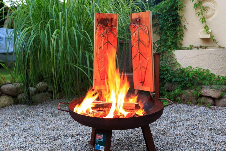 2er Set Halterungen für Flammlachsbrettl