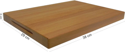 Wooden World Schneidebrett aus Eichenholz, sehr massives Holz 38 x 29 x 4 cm
