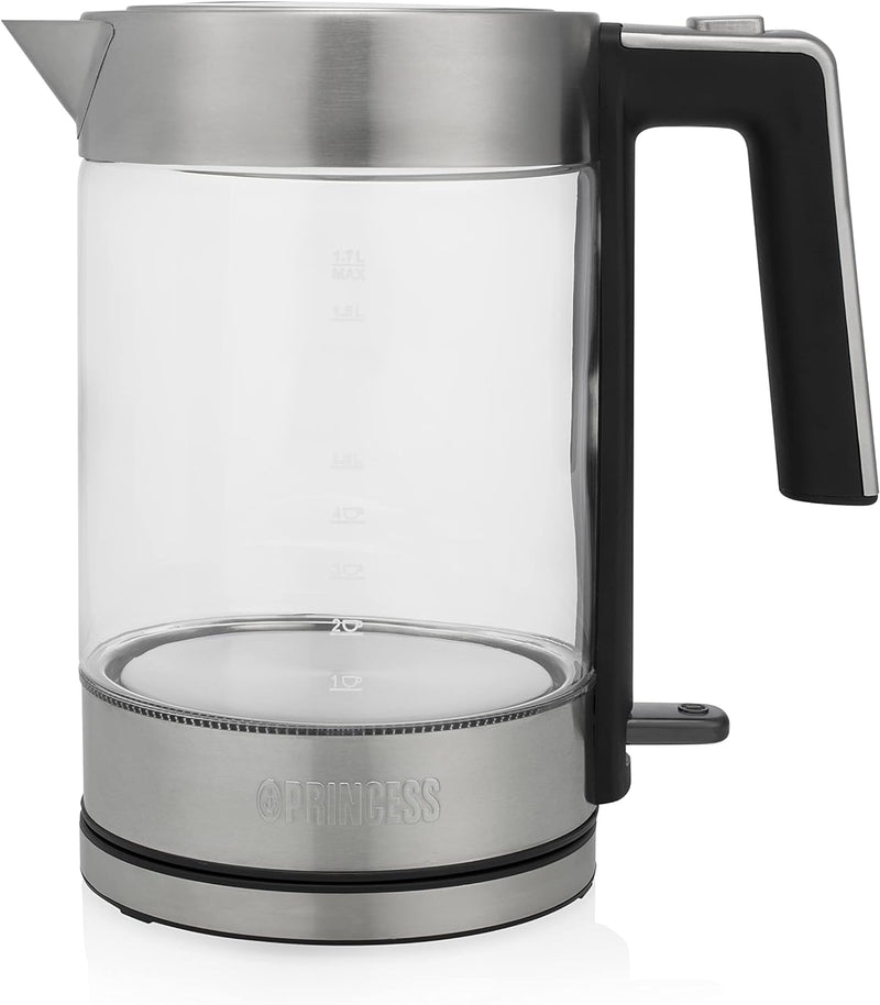 Princess 236041 Glas-Wasserkocher London - 1,7 l Volumen - Einzigartiges Design 1,7 Liter, 1,7 Liter