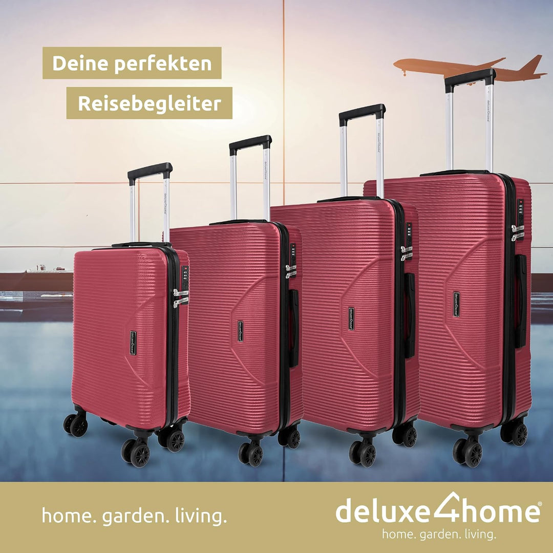 4 TLG. Hartschalenkofferset Reisekoffer Koffer &amp; Trolley Burgunder Rot I Kofferset ABS-Hartschale mi