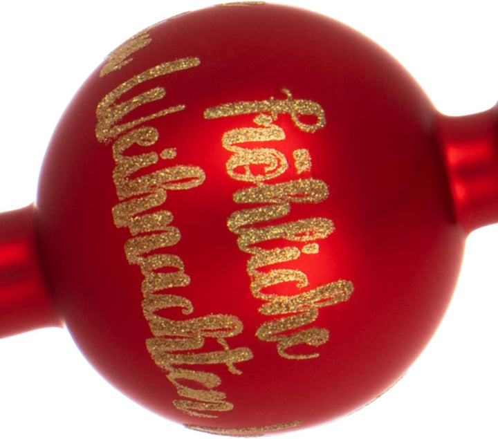 com-four® Weihnachtsbaumspitze mit Schriftzug - Christbaumspitze aus echtem Glas für Weihnachten - T