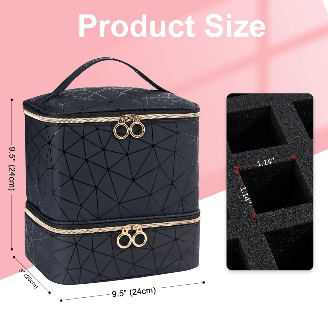 Uross Nagellack Organizer für 30 Nagellackflaschen und 1 LED-Nagellampe, Nagellack Aufbewahrung Tasc