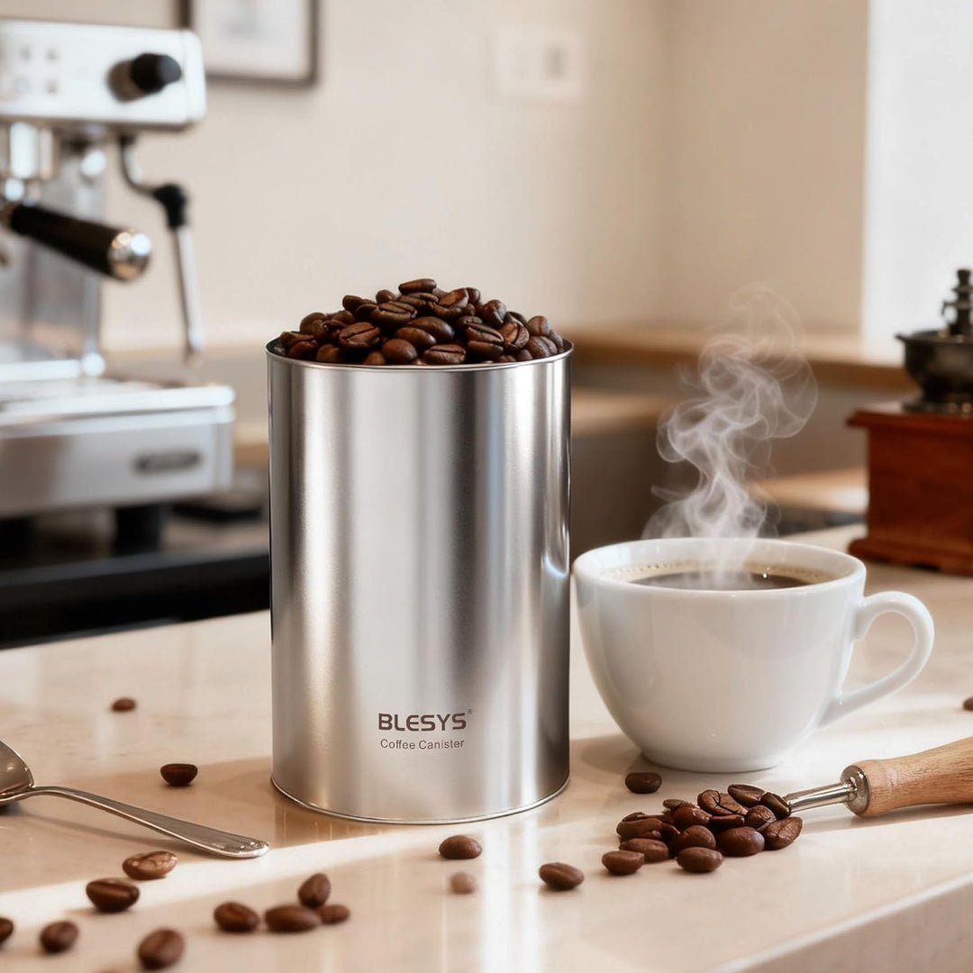 BLESYS Smarter Kaffee Vakuumbehälter Luftdichter, Automatischer Lebensmittelbehälter aus Edelstahl m