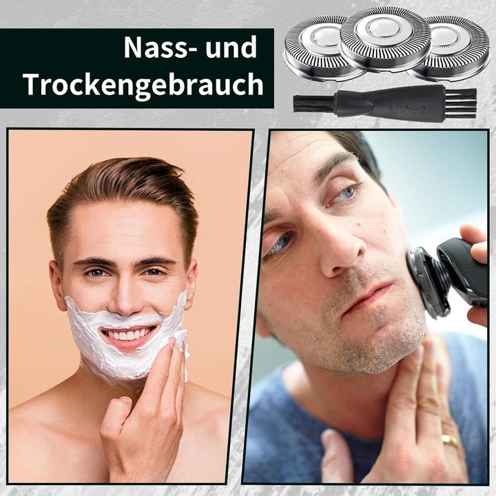 3 Stück SH71/52 Ersatzscherkopf Compatible with Series 7000 Rasierer Ersatzköpfe mit Reinigungsbürst