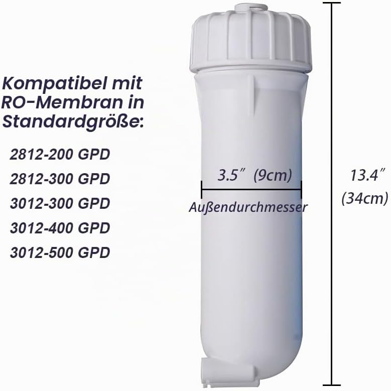 HUINING 3012 RO Membrangehäuse mit 3/8 1/4 Schnellverbinder, Schraubenschlüssel-Set für 200/300/400/