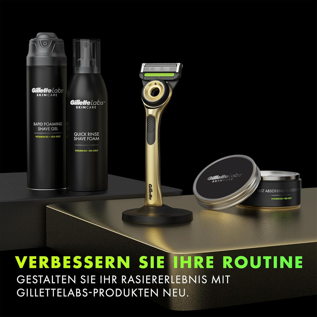 Gillette Labs Champion Gold Edition Ersatzklingen, Kompatibel Mit Gillette Labs Rasierer Mit Reinigu