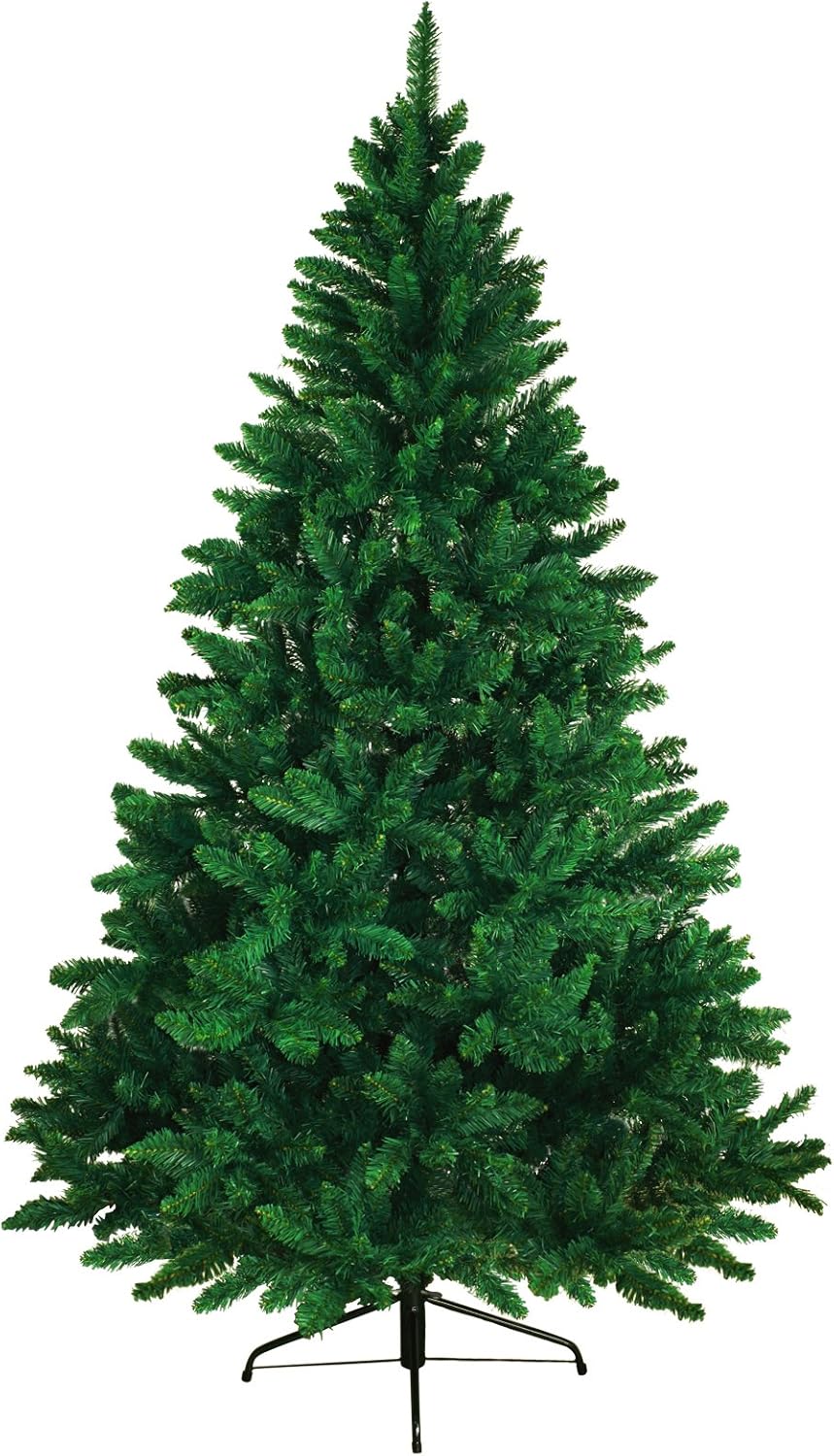 BB Sport Christbaum Weihnachtsbaum 180 cm Mittelgrün PVC Tannenbaum Künstlich Standfuss Klappsystem,
