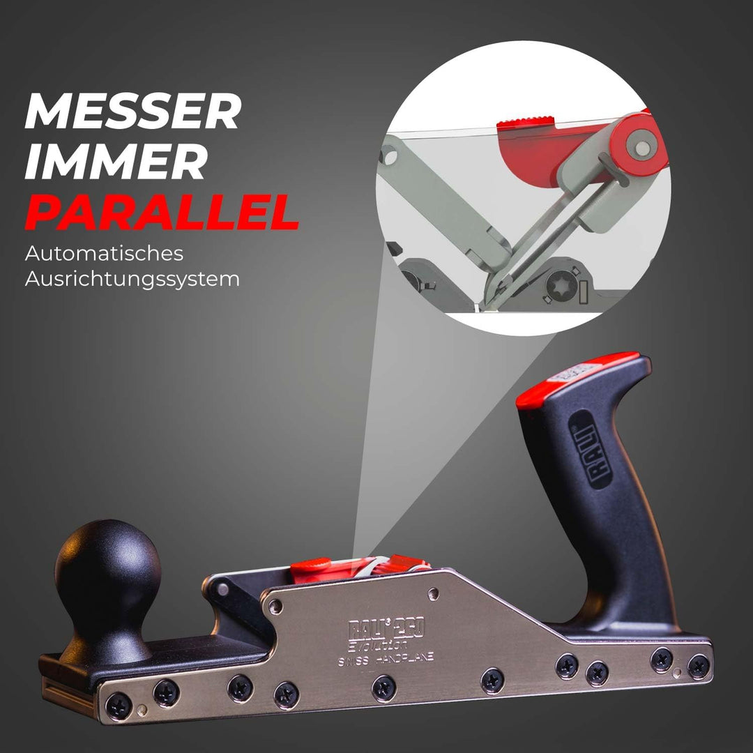 Handhobel RALI 260 Evolution N inkl. 4 Wendemesser aus Chromstahl
