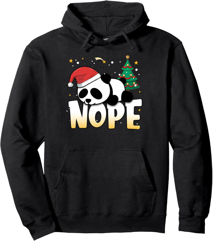 Christmas Panda Bear Nope Lazy Boys Girls Clothing Funny Pullover Hoodie