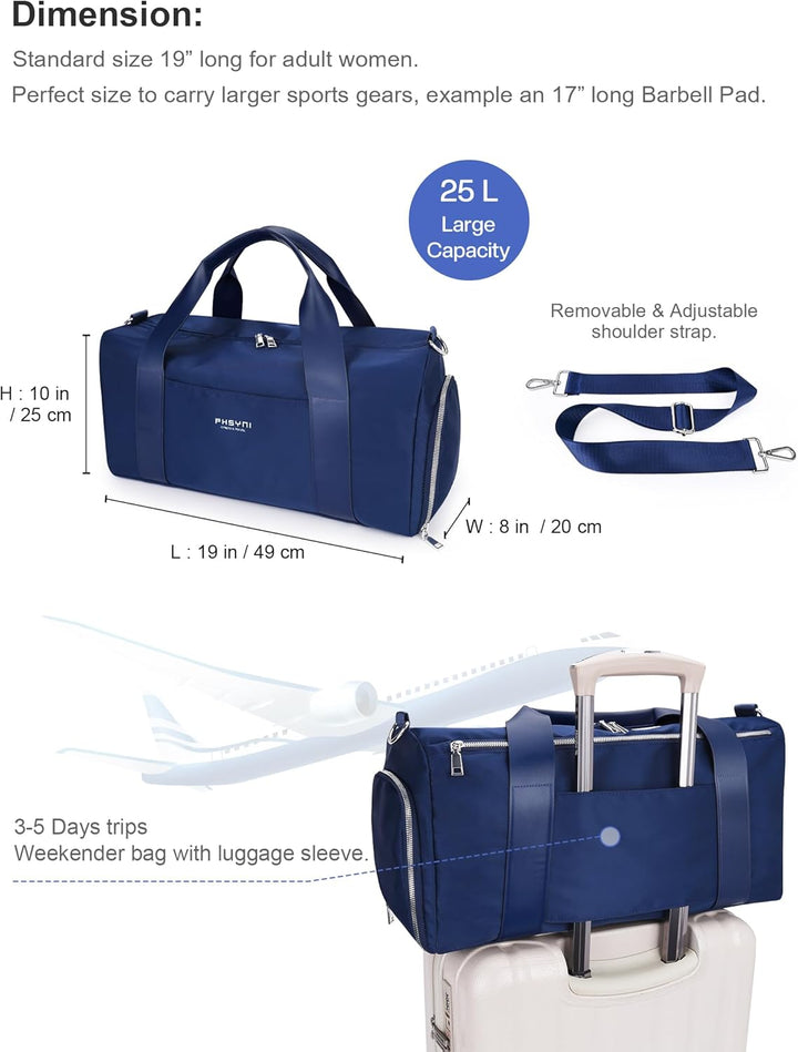 19 Zoll Sporttasche Reisetasche für Damen und Herren,wasserdichte Handgepäcktasche,Trainingstasche f