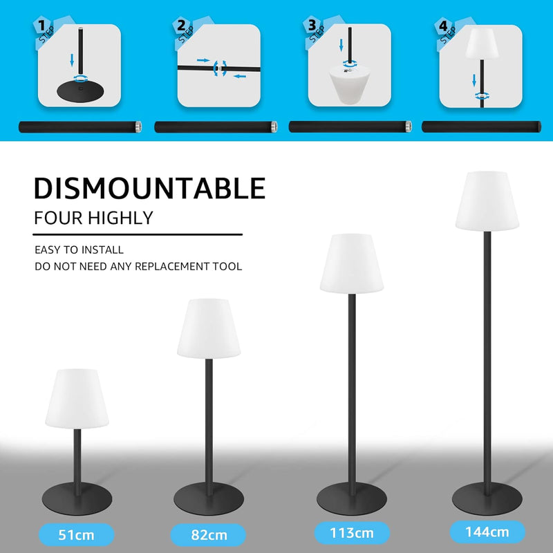 Solar Stehlampe Outdoor&Innen Outdoor Stehlampe mit Lichtsensor Dimmbar Outdoor Lampe Warmweiss RGB