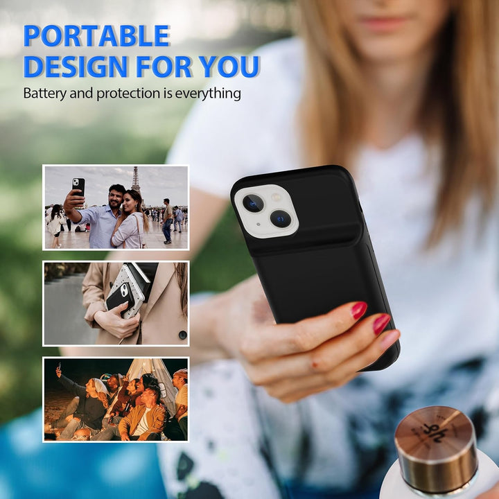 HUOBAO Akkuhülle für iPhone 13 [6000mAh] Zusatzakku Ladehülle Akku hülle Handyhülle, Akku Battery Ca