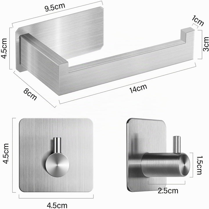 Toilet Paper Holder No Drilling Required,Selbstklebend Klopapierhalter WC Papierhalter Edelstahl Toi