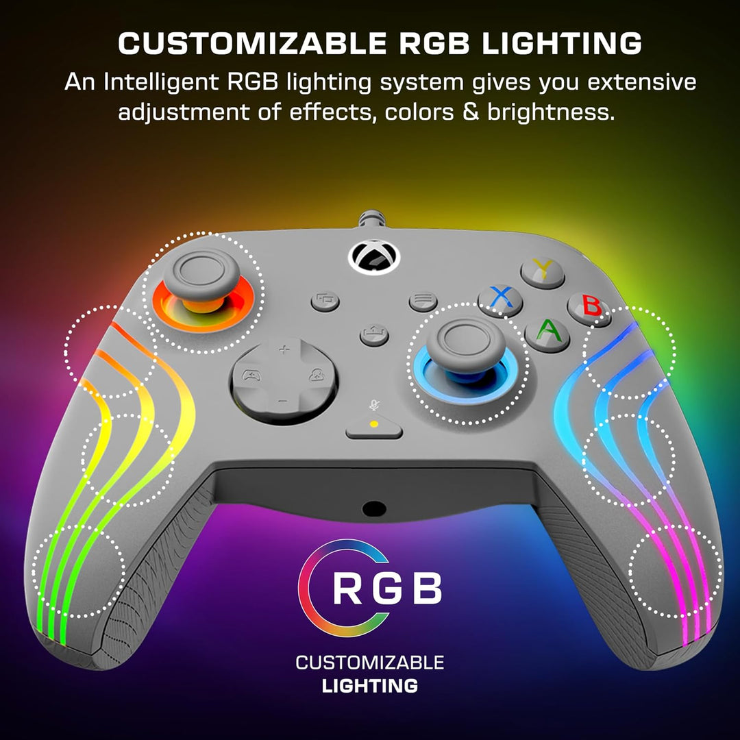 Turtle Beach Afterglow Wave Controller Grau Wired RGB Gaming Controller – Lizenziert für Xbox Series