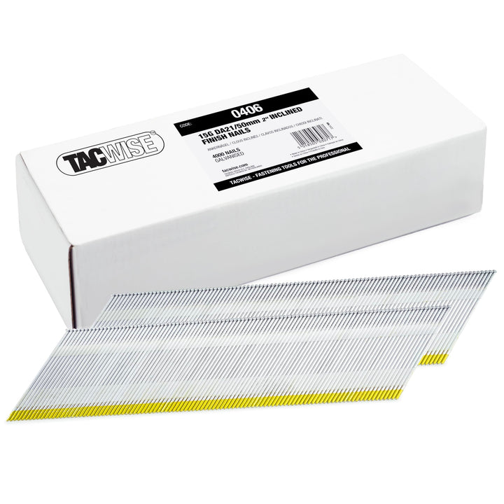 Tacwise 0406 verzinkte gewinkelte Stauchkopfnägel, Typ DA 15G / 50 mm, ,D‘-Kopf, Packung mit 4000 St