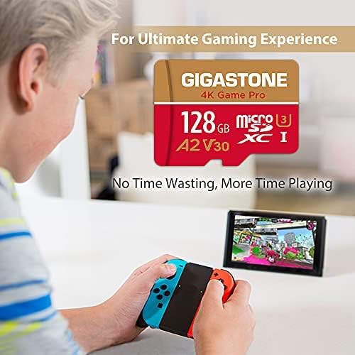 [5 Jahre kostenlose Datenwiederherstellung] Gigastone 4K Game Pro 128GB MicroSDXC Speicherkarte 5er-